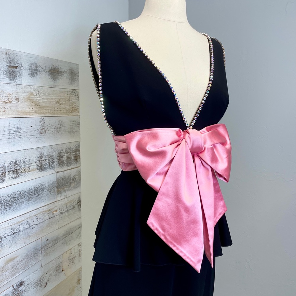 GUCCI Black Bow Gem Gown Dress 515119 Size S 4 6 - Picture 2 of 13